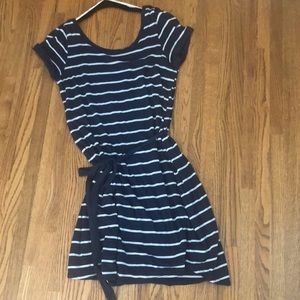 Splendid Navy and White Striped T Shirt Dress, Small